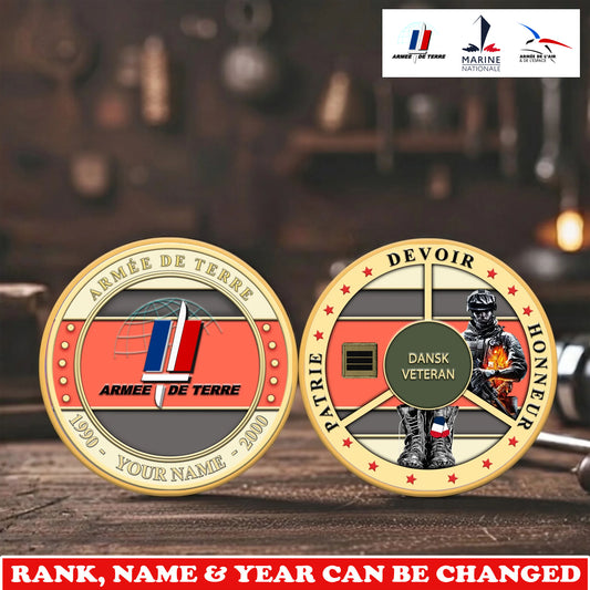 Personalized France Veteran/ Soldier With Rank,  Name And Year Challenge Coin - 17755200