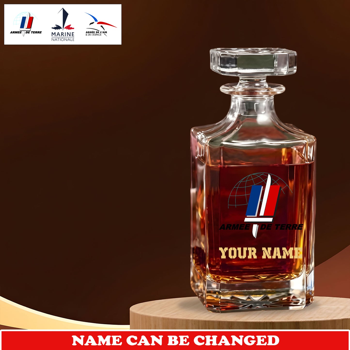 Personalized France Soldier/ Veteran Premium Decanter With Name - 1775001601