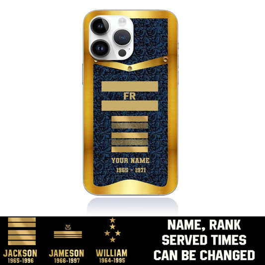 Personalized France Soldier/Veterans With Rank And Name Phone Case Printed - 1408230001