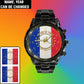 Personalized France Soldier/ Veteran With Name And Rank Black Stainless Steel Watch - 17120160 - Gold Version