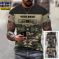 Personalized France Soldier/ Veteran Camo With Name And Rank T-shirt 3D Printed  - 1112230001QA