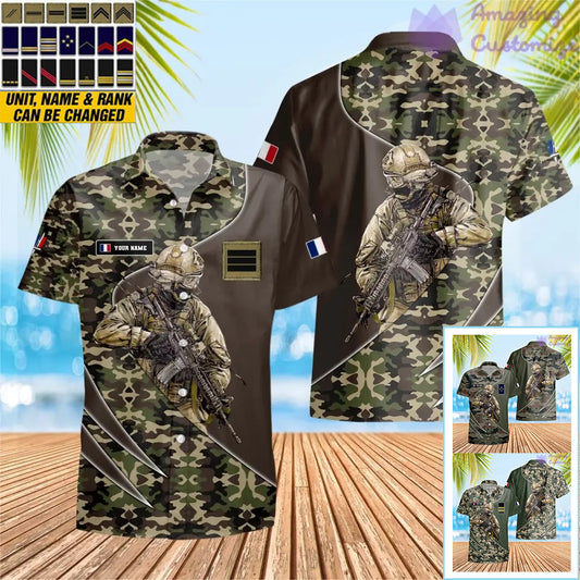 Personalized France with Name and Rank Soldier/Veteran Hawaii All Over Printed - 15052401QA