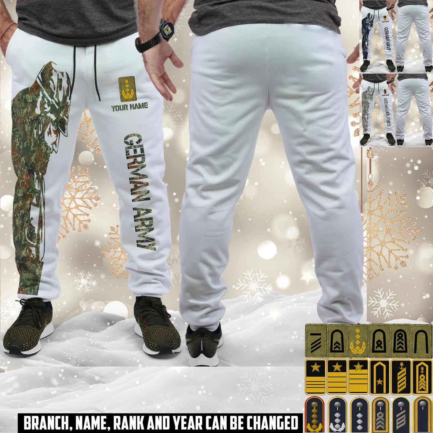 Personalized Germany Soldier/ Veteran With Name And Rank Unisex Jogger - 17594496