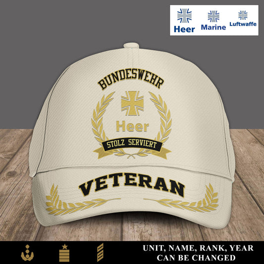 Personalized Rank, Year And Name Germany Soldier/Veterans Baseball Cap - 17536608