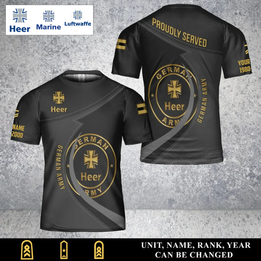 Personalized Germany Soldier/Veteran Camo with Name, Year and Rank T-Shirt All Over Printed - 17453664