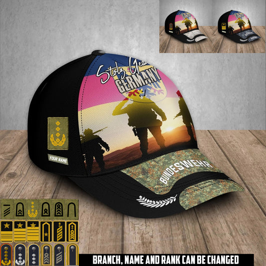 Personalized Rank And Name Germany Soldier/Veterans Baseball Cap - 17680032