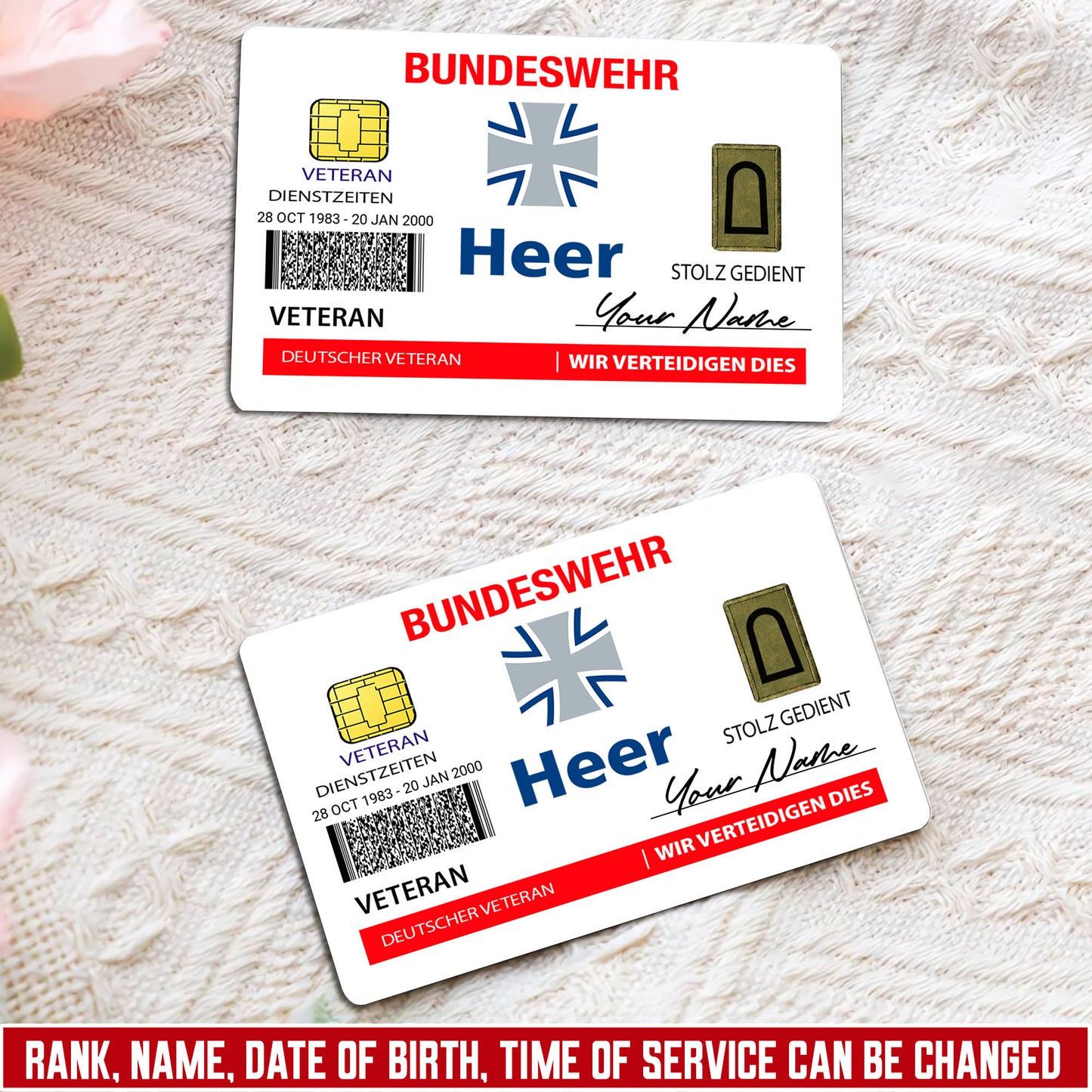 Personalized Germany Soldier/ Veteran With Rank, Name And Year Aluminum Wallet Card - 17671392