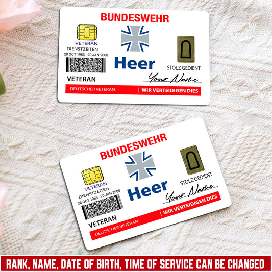Personalized Germany Soldier/ Veteran With Rank, Name And Year Aluminum Wallet Card - 17671392