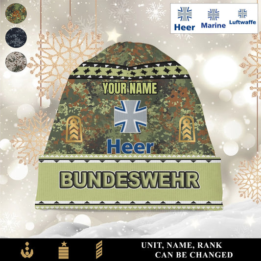 Personalized Germany Soldier/Veteran Camo with Rank And Name Beanie Hat - 1765238400