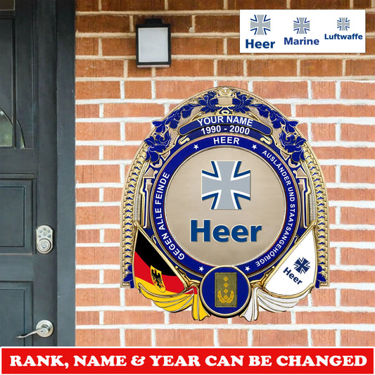 Personalized Rank, Name And Year Germany Soldier/Veterans Wooden Sign - 17730144