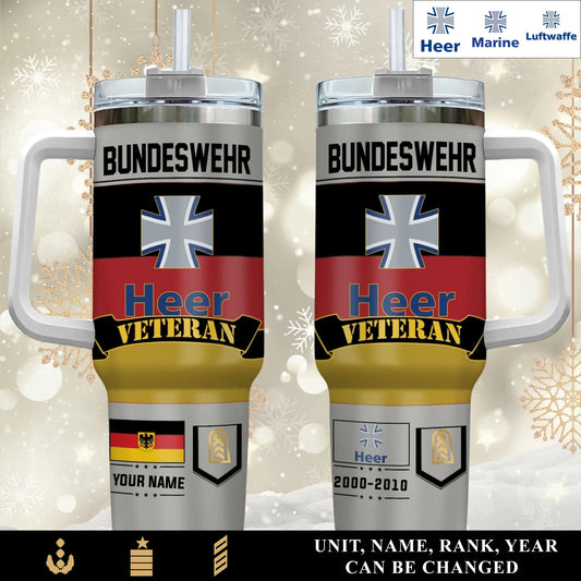 Personalized Germany Veteran/ Soldier With Rank, Year And Name Camo Tumbler - 17652384