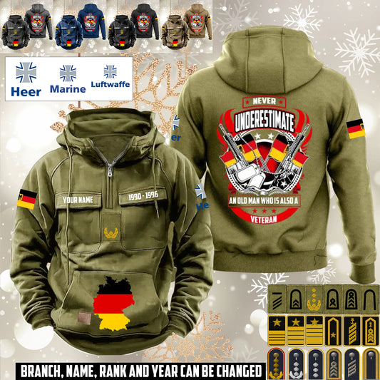 Personalized Germany Soldier/Veteran Vintage Hoodie All Over Printed - 1760400003