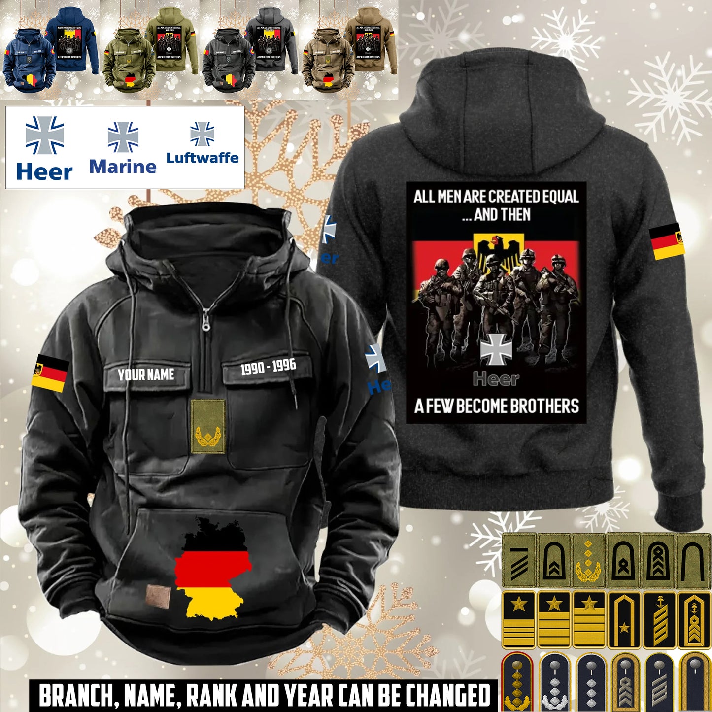 Personalized Germany Soldier/Veteran Vintage Hoodie All Over Printed - 1760486401
