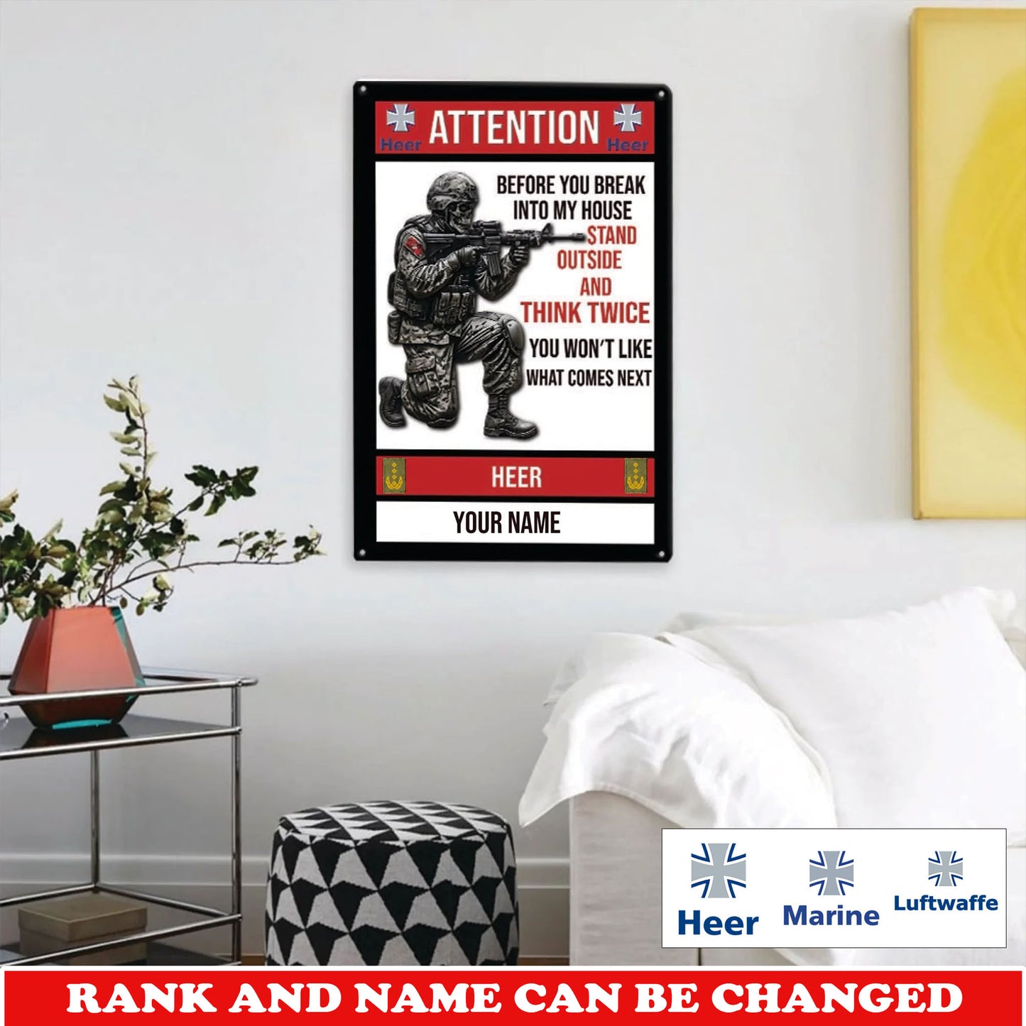 Personalized Germany Soldier/ Veteran Cut Metal Sign - 17759520