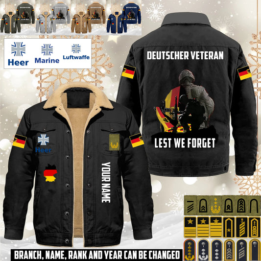 Personalized Germany Soldier/ Veteran With Name And Rank Cargo Fleece Jacket - 17635968