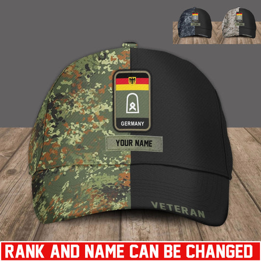 Personalized Rank And Name Germany Soldier/Veterans Baseball Cap - 17734464