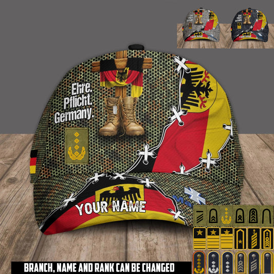Personalized Rank And Name Germany Soldier/Veterans Baseball Cap - 17684352