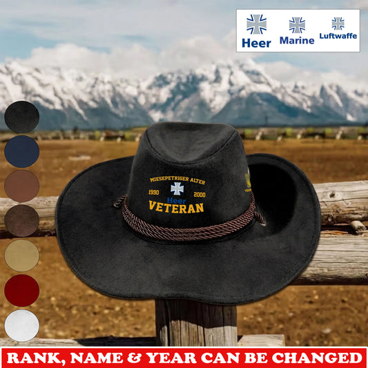 Personalized Germany Soldier/ Veteran With Rank, Name and Year Cowboy Hat - 1775433604