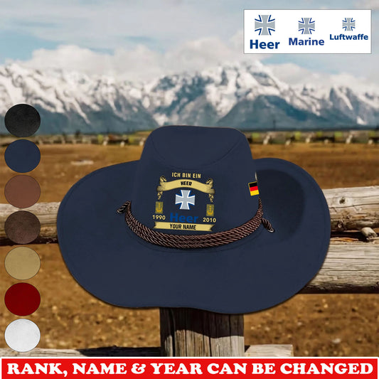 Personalized Germany Soldier/ Veteran With Rank, Name and Year Cowboy Hat - 1775433601