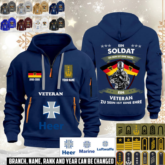 Personalized Germany Soldier/ Veteran With Name, Year And Rank Zip Hoodie Multicolor - 17563392