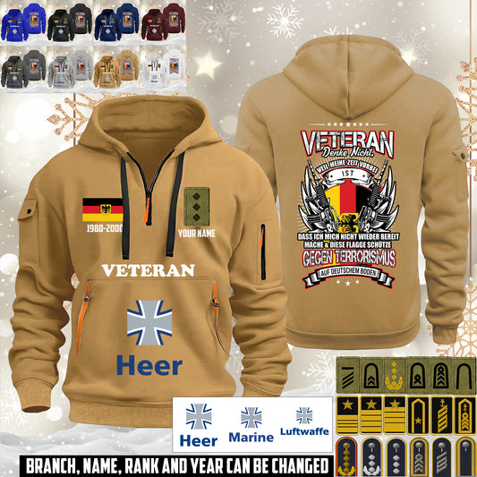 Personalized Germany Soldier/ Veteran With Name, Year And Rank Zip Hoodie Multicolor - 17642880