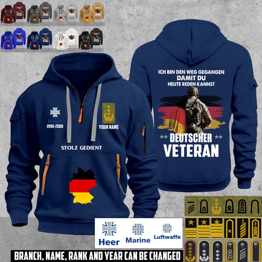 Personalized Germany Soldier/ Veteran With Name, Year And Rank Zip Hoodie Multicolor - 17666208