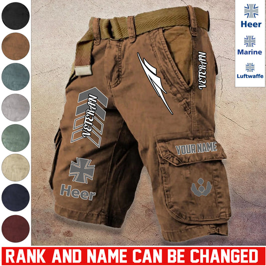 Personalized Germany Soldier/ Veteran With Rank And Name Demin Shorts Multicolor - 17686944