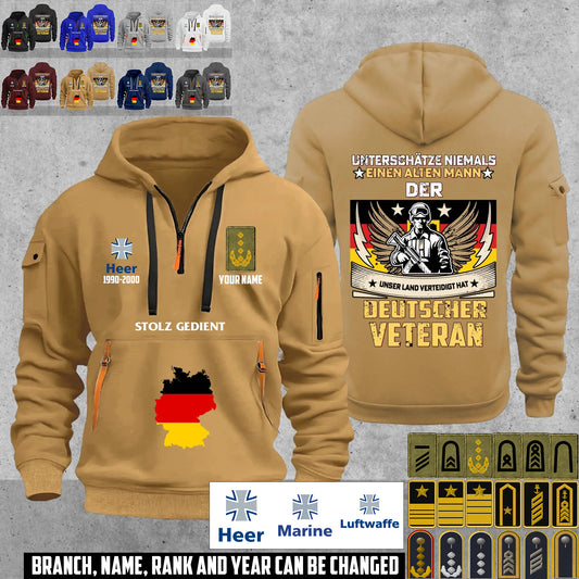 Personalized Germany Soldier/ Veteran With Name, Year And Rank Zip Hoodie Multicolor - 17667072