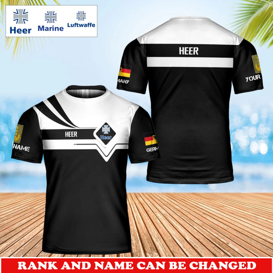 Personalized Germany Soldier/Veteran Camo with Rank and Name T-Shirt All Over Printed - 17748288