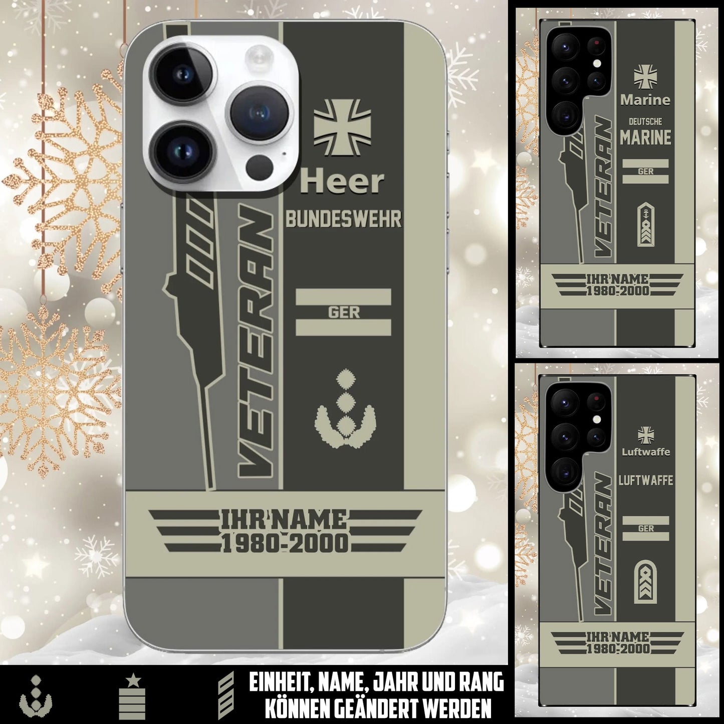 Deutsches Militär Handyhülle – Mit Name, Rang & Jahr personalisierbar - 17579808
