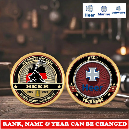 Personalized Germany Veteran/ Soldier With Rank, Name And Year Challenge Coin - 17732736