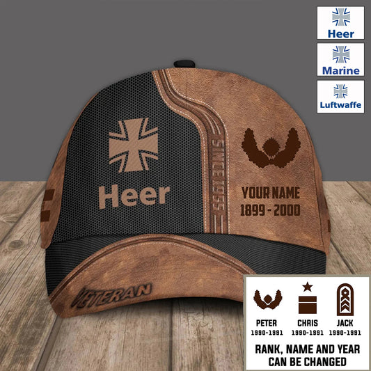 Personalized Rank, Year And Name Germany Soldier/Veterans Baseball Cap - 17376768