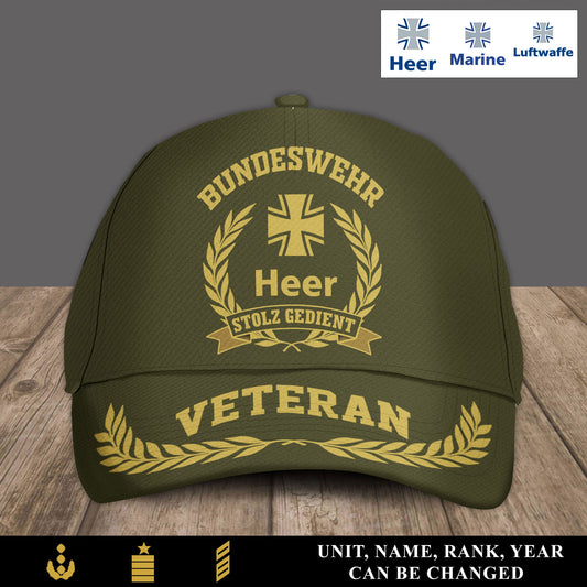Personalized Rank, Year And Name Germany Soldier/Veterans Baseball Cap - 17537472