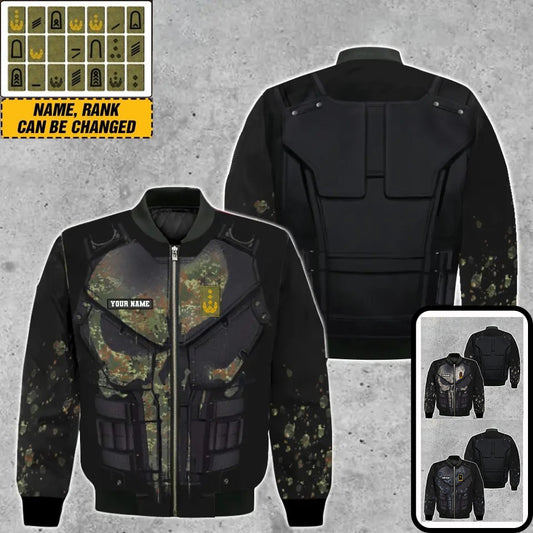 Sweat à capuche personnalisé avec camouflage soldat/vétéran allemand avec nom et grade imprimé en 3D -0712230001