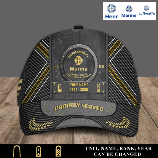 Personalized Rank, Year And Name Germany Soldier/Veterans Baseball Cap - 17429472