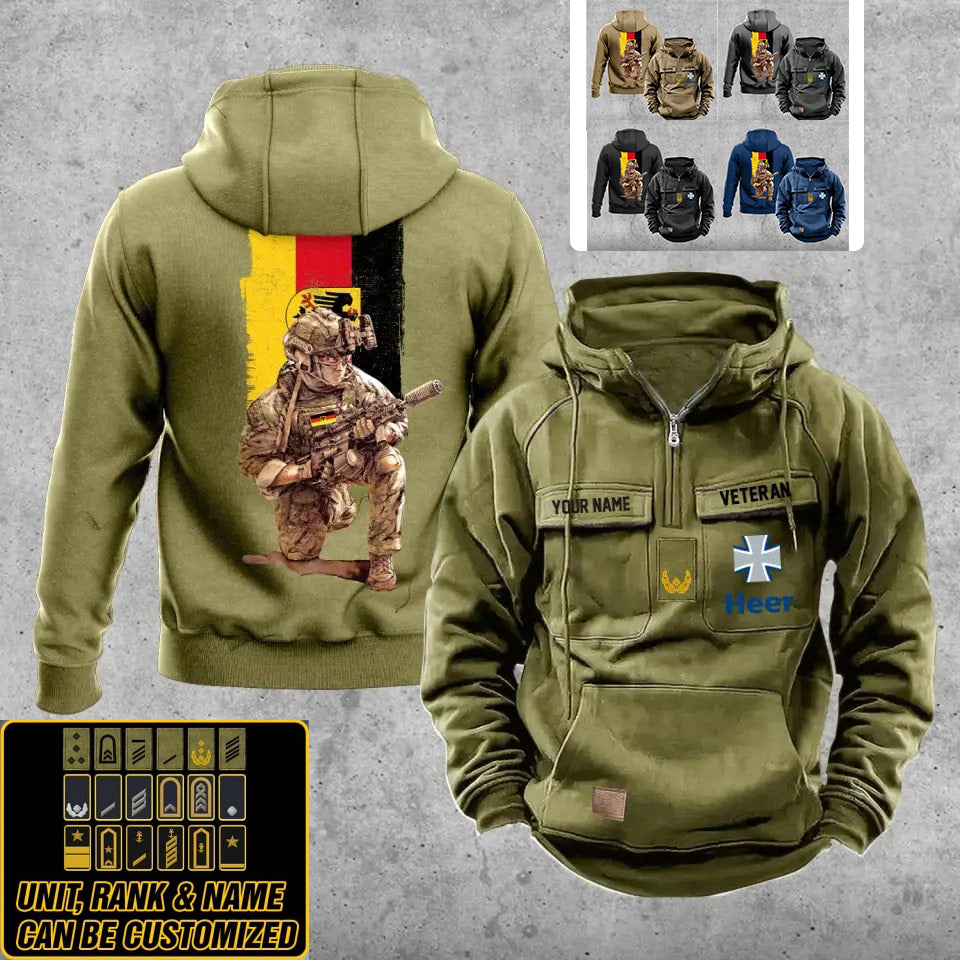 Personalized Germany Soldier/Veteran Vintage Hoodie All Over Printed - 1718928001