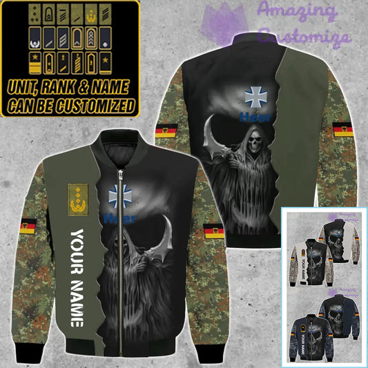 Personalized Germany Soldier/ Veteran Camo With Name And Rank Bomber Jacket 3D Printed  - 260124QA