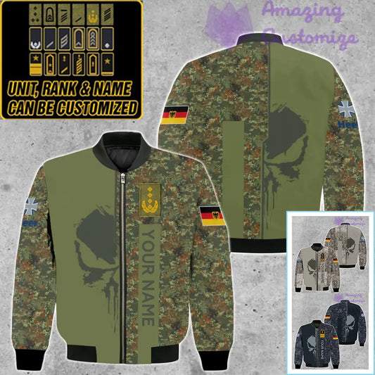 Personalized Germany Soldier/ Veteran Camo With Name And Rank Bomber Jacket 3D Printed  - 10052401QA
