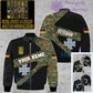 Personalisierte Bomberjacke mit Camouflage-Muster für deutsche Soldaten/Veteranen mit Namen und Rang, 3D-Druck – 300124QA