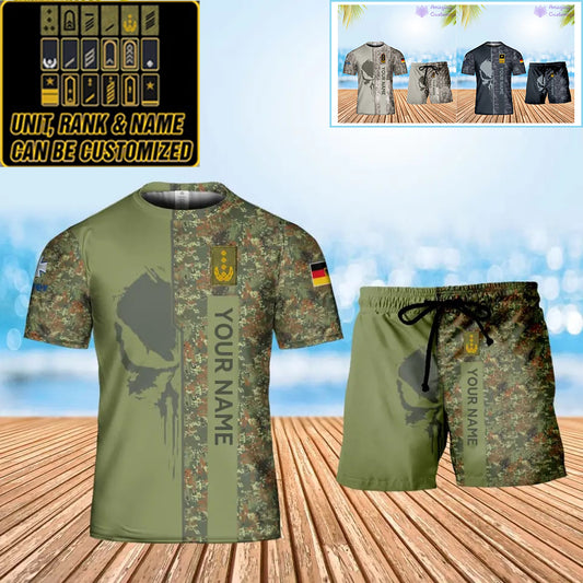 Personalized Germany Soldier/ Veteran Camo With Name And Rank Combo T-Shirt + Short 3D Printed  - 10052401QA