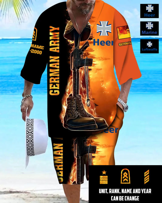Personalized Germany Soldier/ Veteran With Name, Year And Rank Combo Top + Bottoms - 17284320