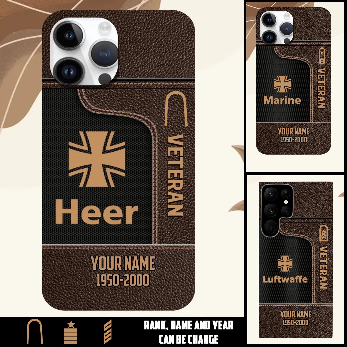 Personalized Germany Soldier/Veterans With Rank, Year And Name Phone Case Printed - 17394048