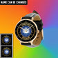 Personalized Germany Soldier/ Veteran With Name Black Stitched Leather Watch - 17122752 - Gold Version