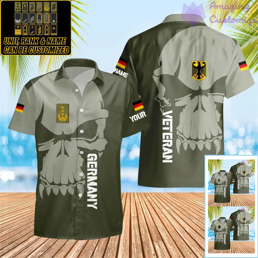Personalized Germany Soldier/ Veteran Camo With Name And Rank Hawaii Shirt 3D Printed  - 1602240001