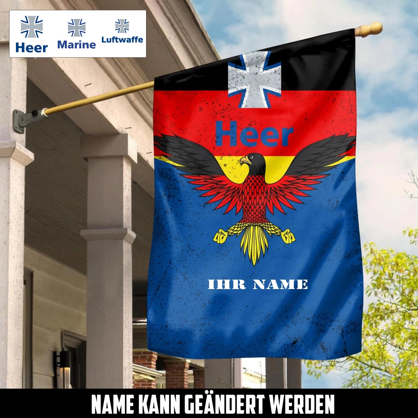 Bundeswehr Veteranenflagge – Personalisierbar mit Name - 1757462404