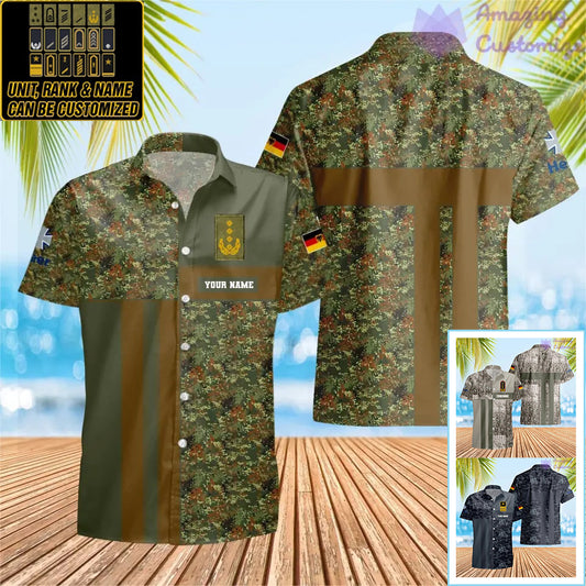 Personalized Germany Soldier/ Veteran Camo With Name And Rank Hawaii Printed  - 07052401QA