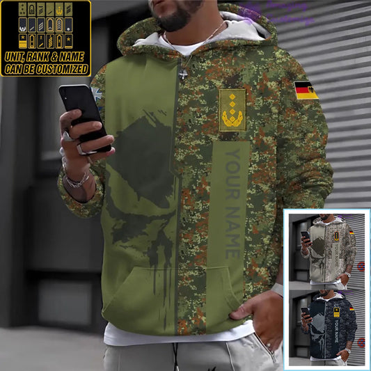 Personalized Germany Soldier/ Veteran Camo With Name And Rank Hoodie Printed  - 10052401QA