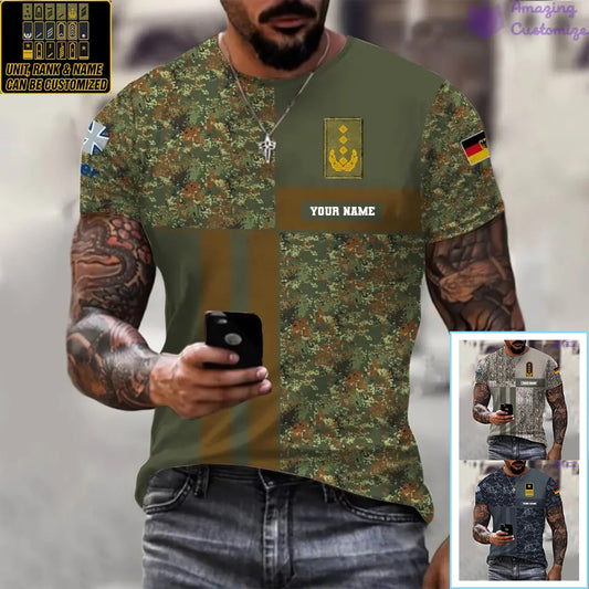 Personalized Germany Soldier/ Veteran Camo With Name And Rank T-shirt Printed  - 07052401QA