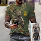 T-shirt personnalisé Allemagne avec nom et grade soldat/vétéran imprimé sur toute la surface - 15052401QA