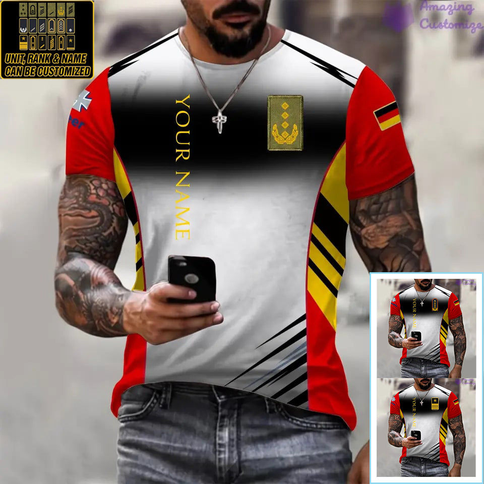 Personalized Germany with Name and Rank Soldier/Veteran T-shirt All Over Printed - 17158176